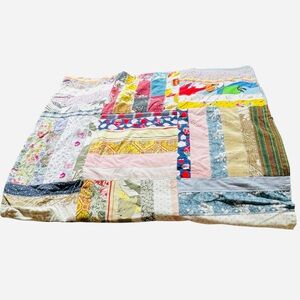 Vintage Patchwork Homemade Patchwork Quilt 60’s / 70’s
